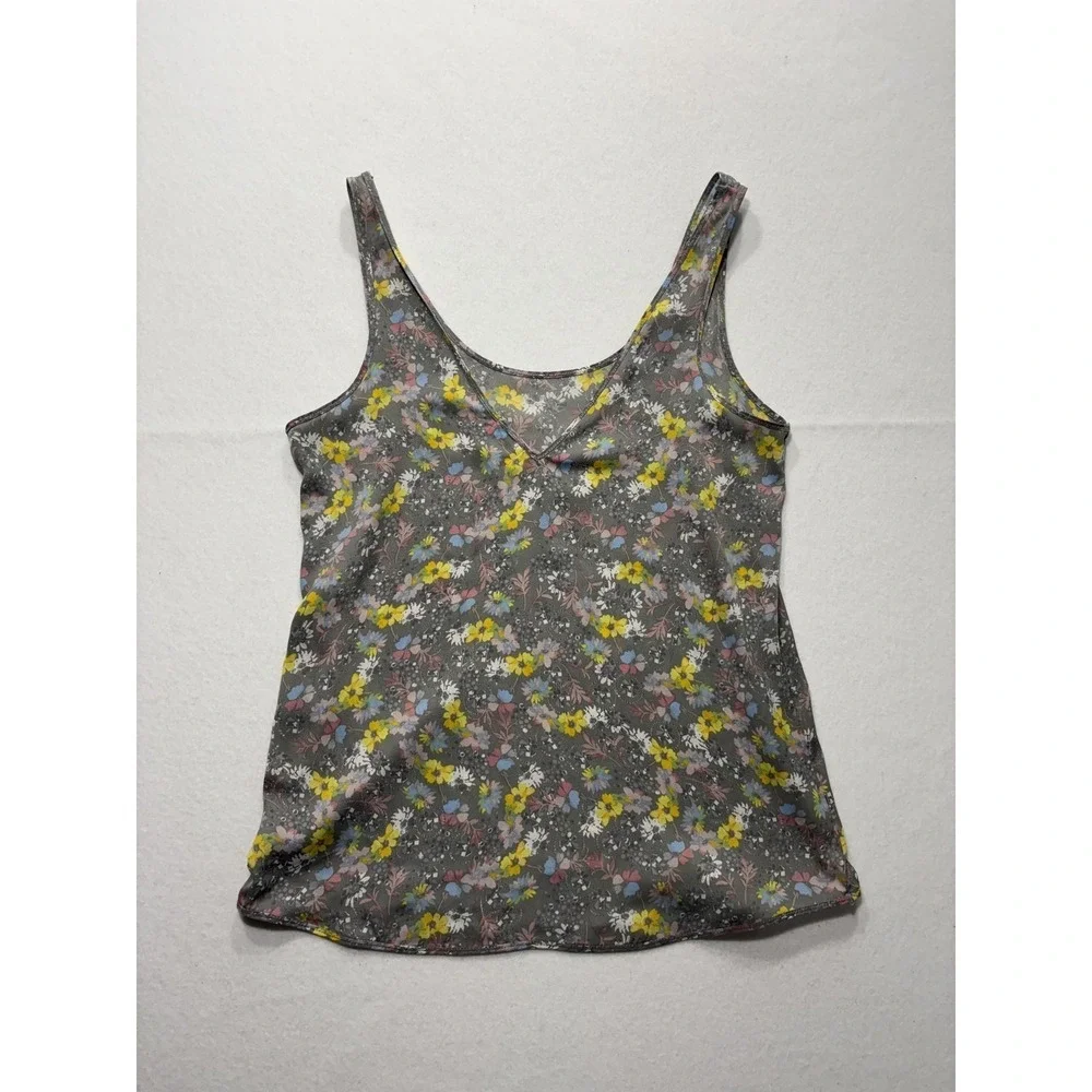 Free People Intimately Floral Camisole Tank Top Gray Ditsy Print Womens Medium